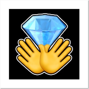 Diamond Hands emoji Posters and Art